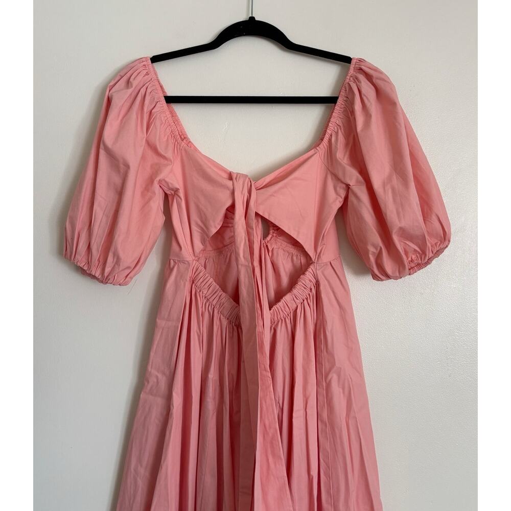 Pink Abercrombie O-Ring Puff Sleeve Midi Dress S - Picture 8 of 11